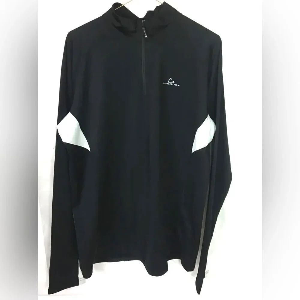 Paradox Black & White Performance Long Sleeve Zip WARM UP Jacket Mens Size L